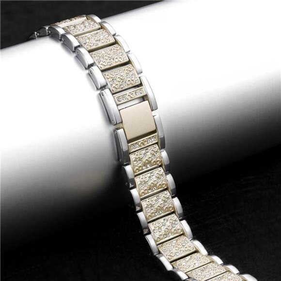 NEW Gold/Silver Rhinestone Aple Watch Band main image 6